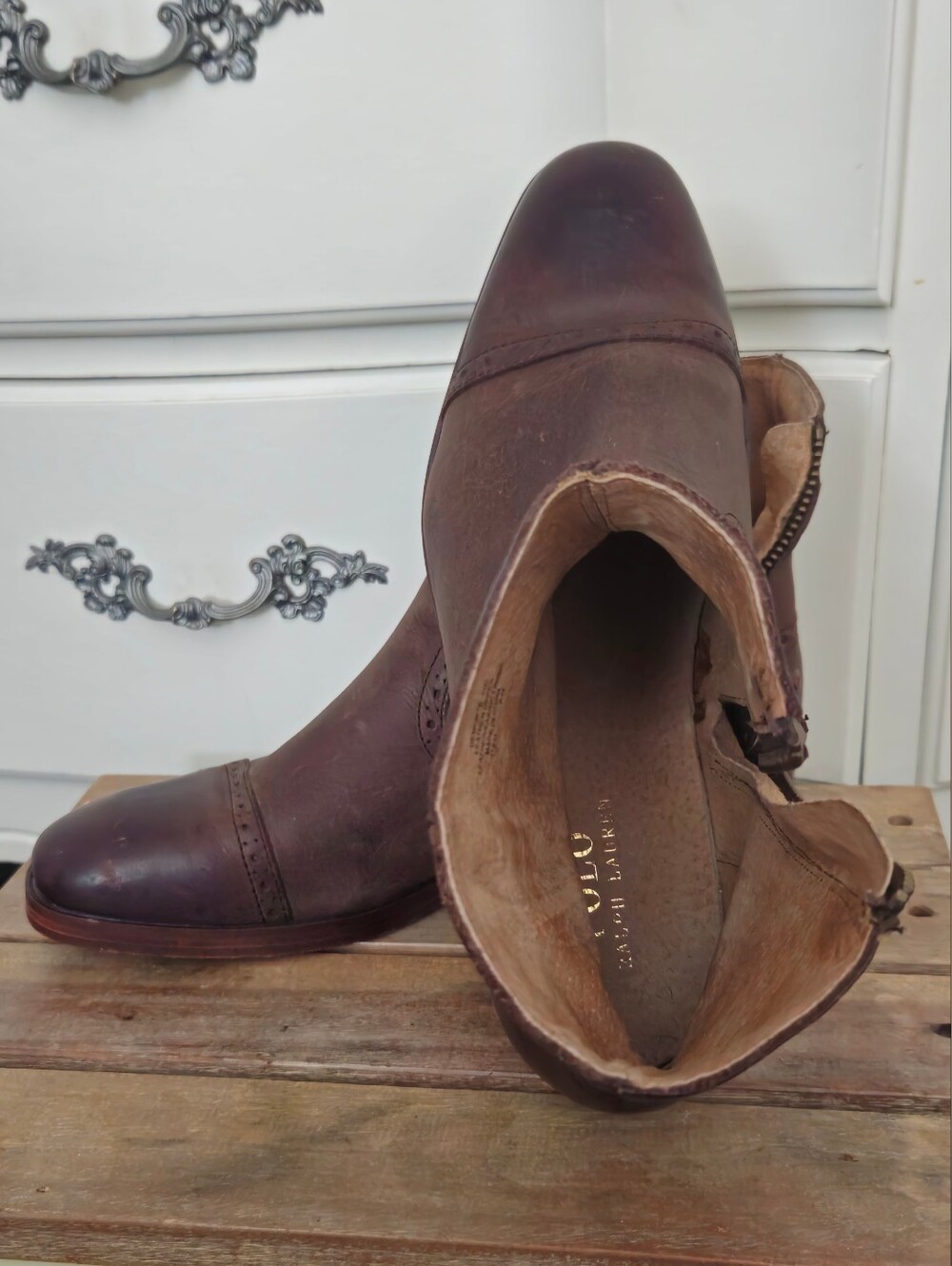 Used Vintage-Polo Ralph Lauren "Demonte" Side-Zip Ankle Boot - Picture 13 of 16